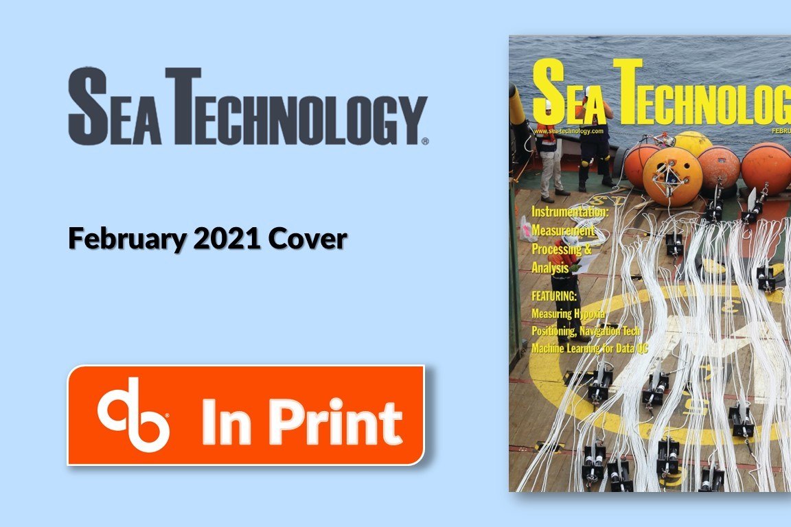 DeepWater Buoys on Cover of Sea Technology FEB 2021
